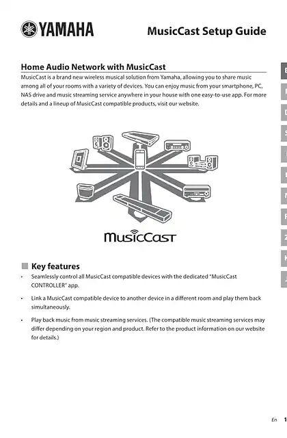 yamaha雅马哈MusicCast Setup Guide